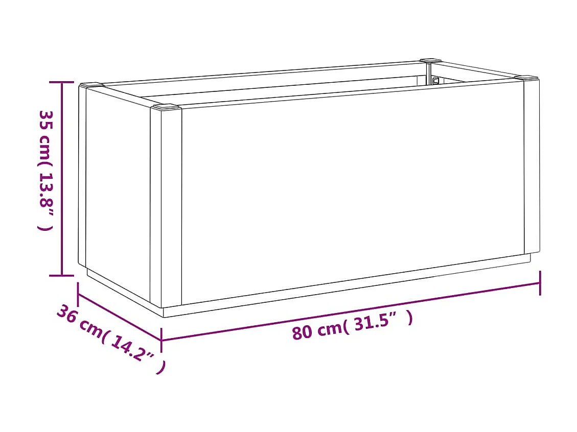 Jardinera marrón claro 80x36x35 cm PP