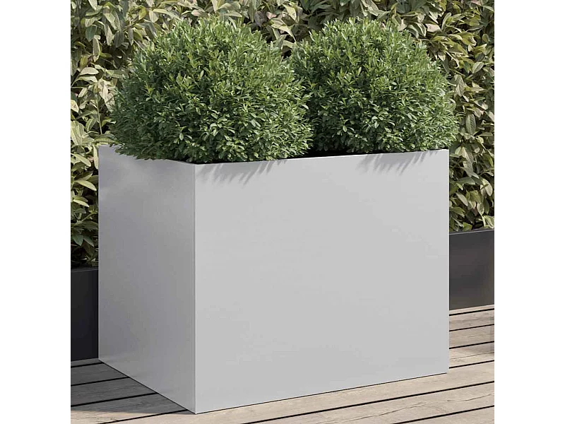 Fioriera argento 62x47x46 cm in acciaio zincato