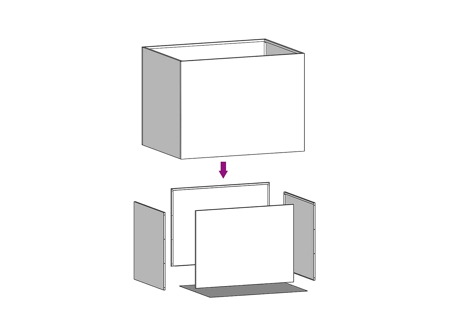 Jardinière argenté 62x47x46 cm acier galvanisé