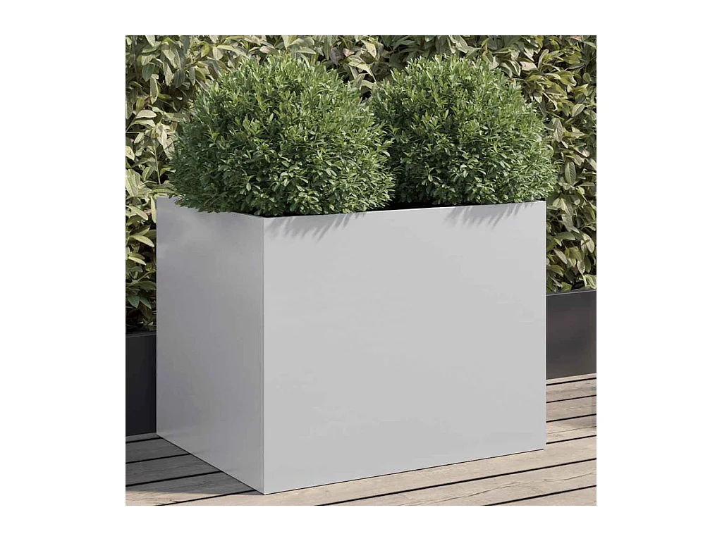 Zilveren plantenbak 62x47x46 cm gegalvaniseerd staal