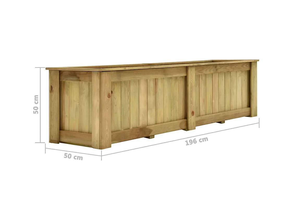 Jardinière surélevée 196x50x50 cm Bois de pin imprégné