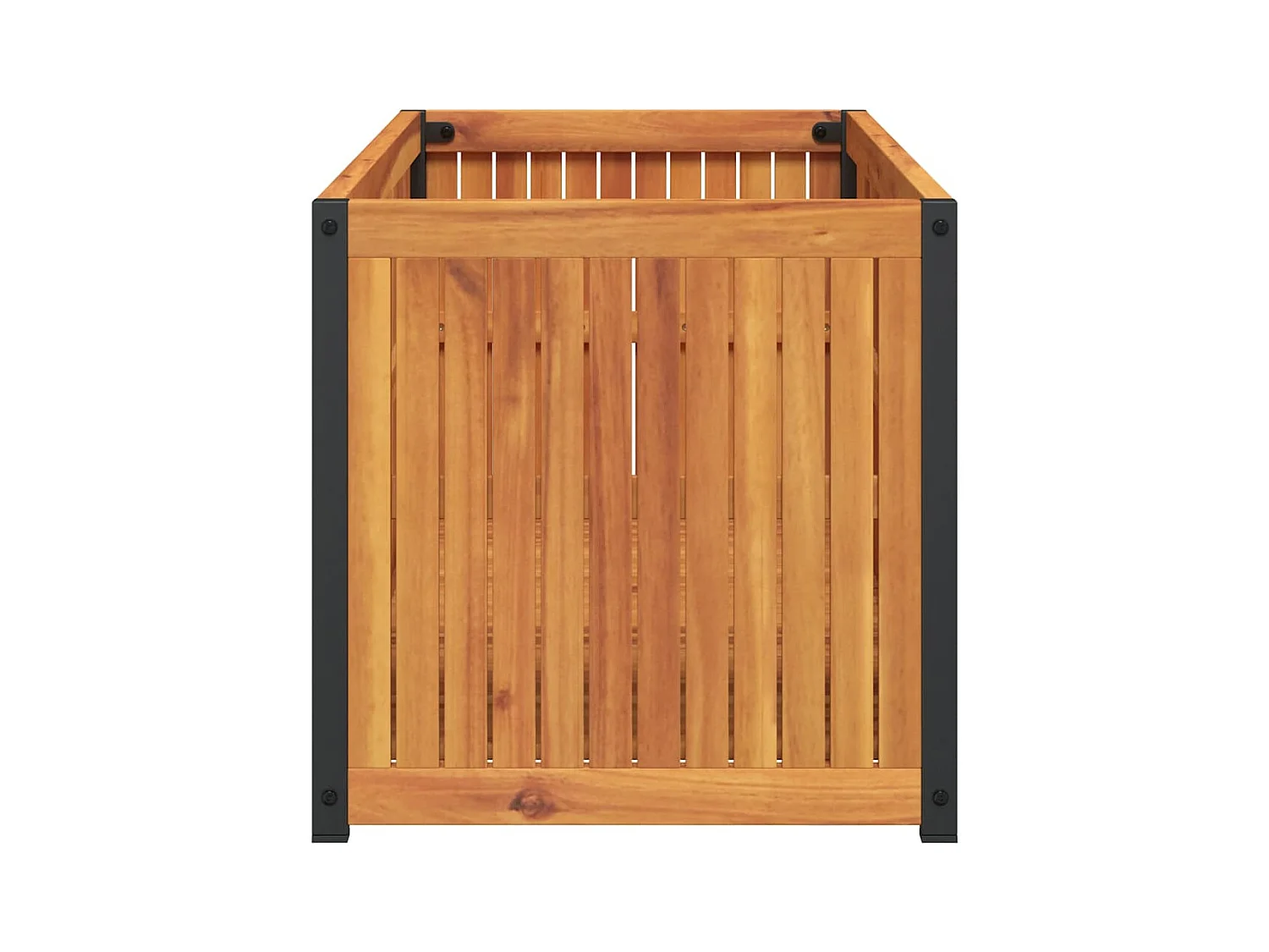 Jardinière 110x45x44 cm bois massif d'acacia et acier