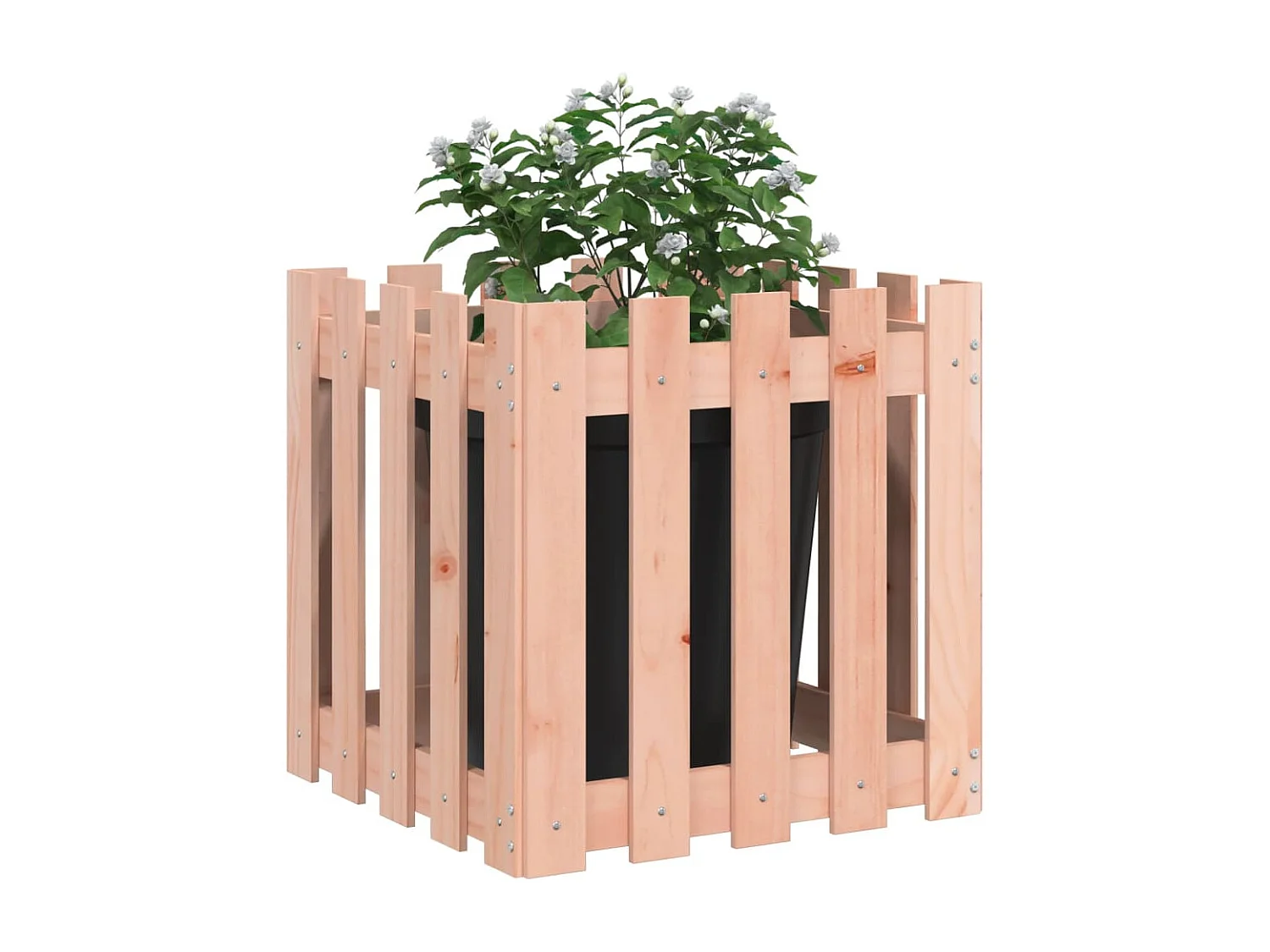 Jardinière avec design de clôture 50x50x50 cm Douglas massif