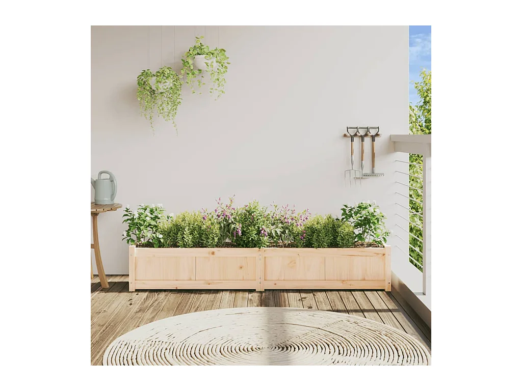 Jardinière 180x31x31 cm bois de pin massif