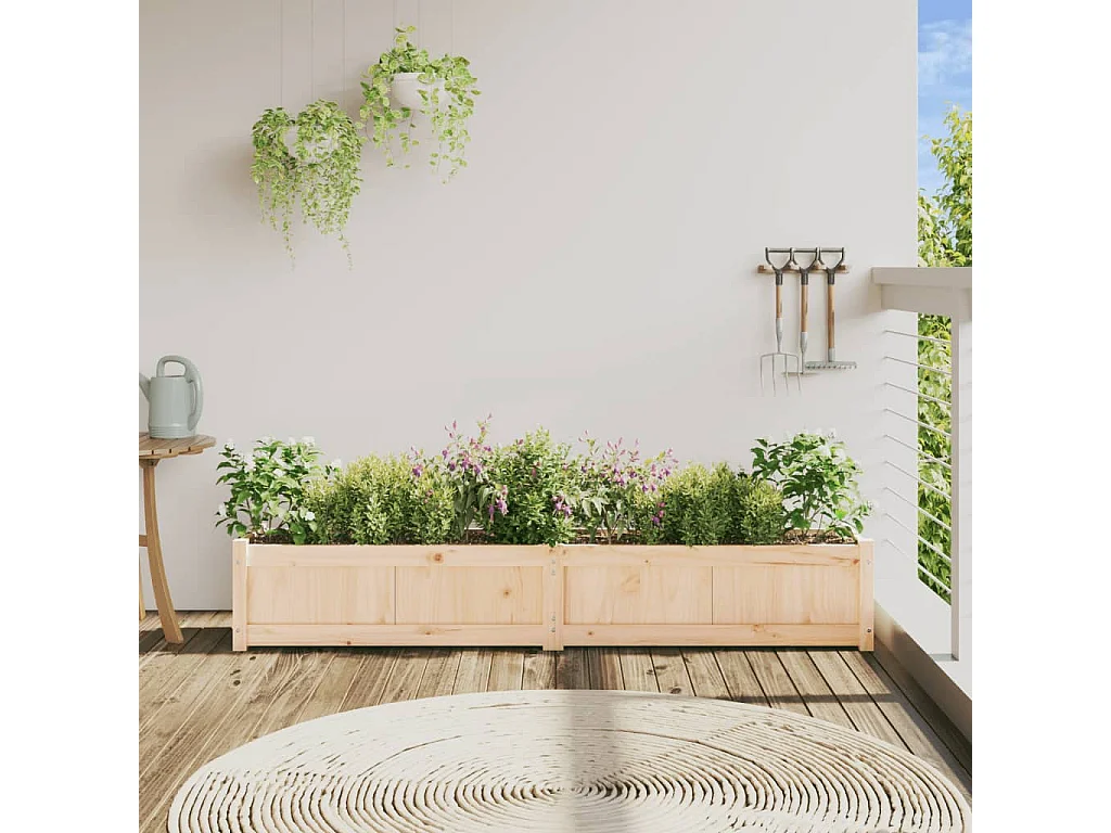 Jardinière 180x31x31 cm bois de pin massif