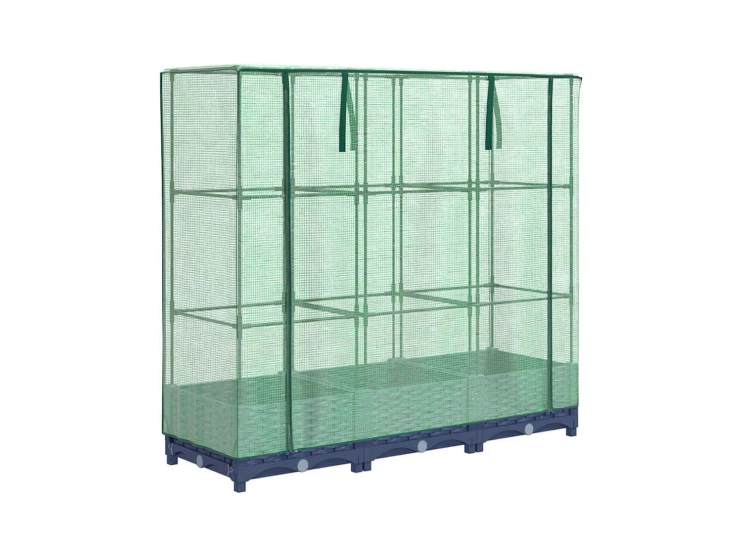 Jardinera elevada con cubierta efecto ratán 120x40x123 cm