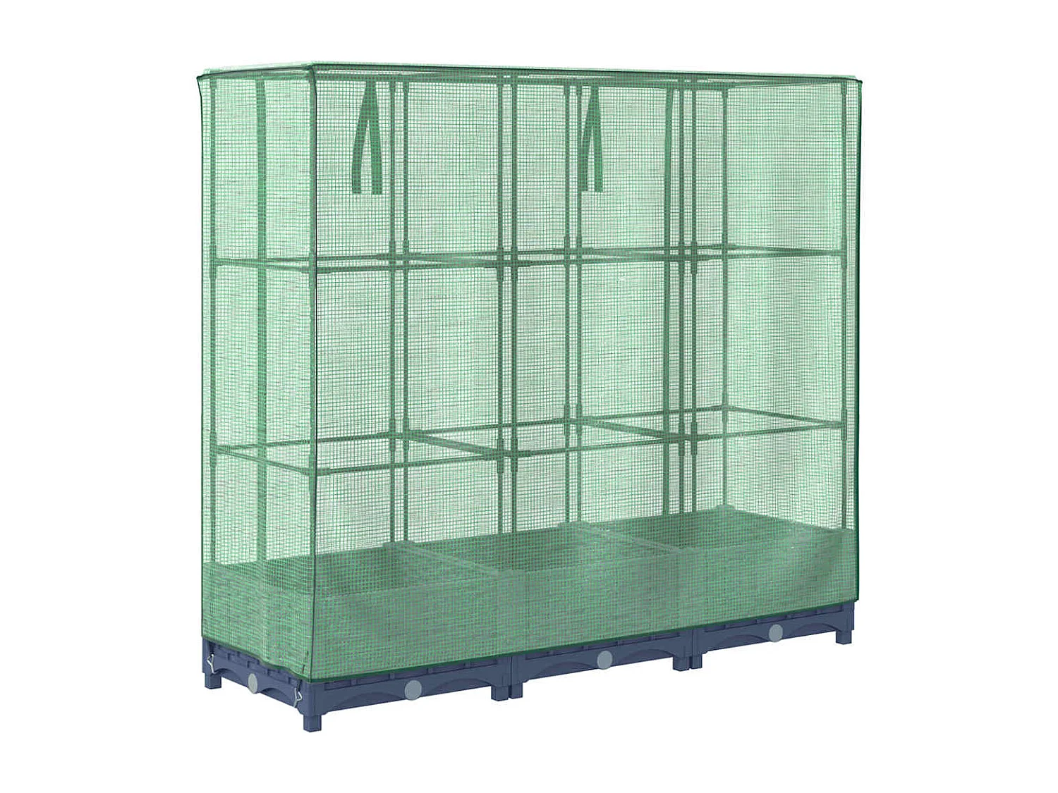 Jardinière surélevée avec housse aspect rotin 120x40x123 cm