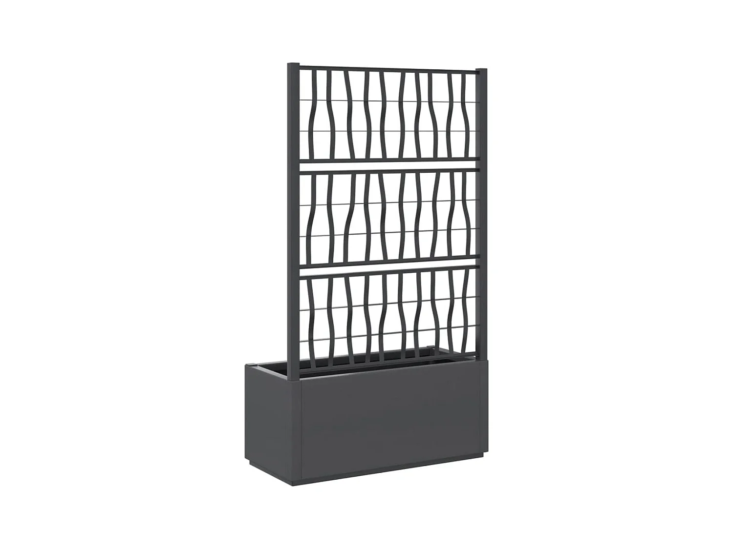 Fioriera con traliccio grigio scuro 80x36x140 cm PP