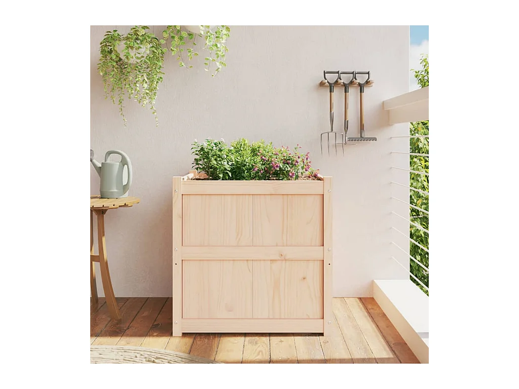Buitenbloembak 70x70x70 cm massief grenenhout