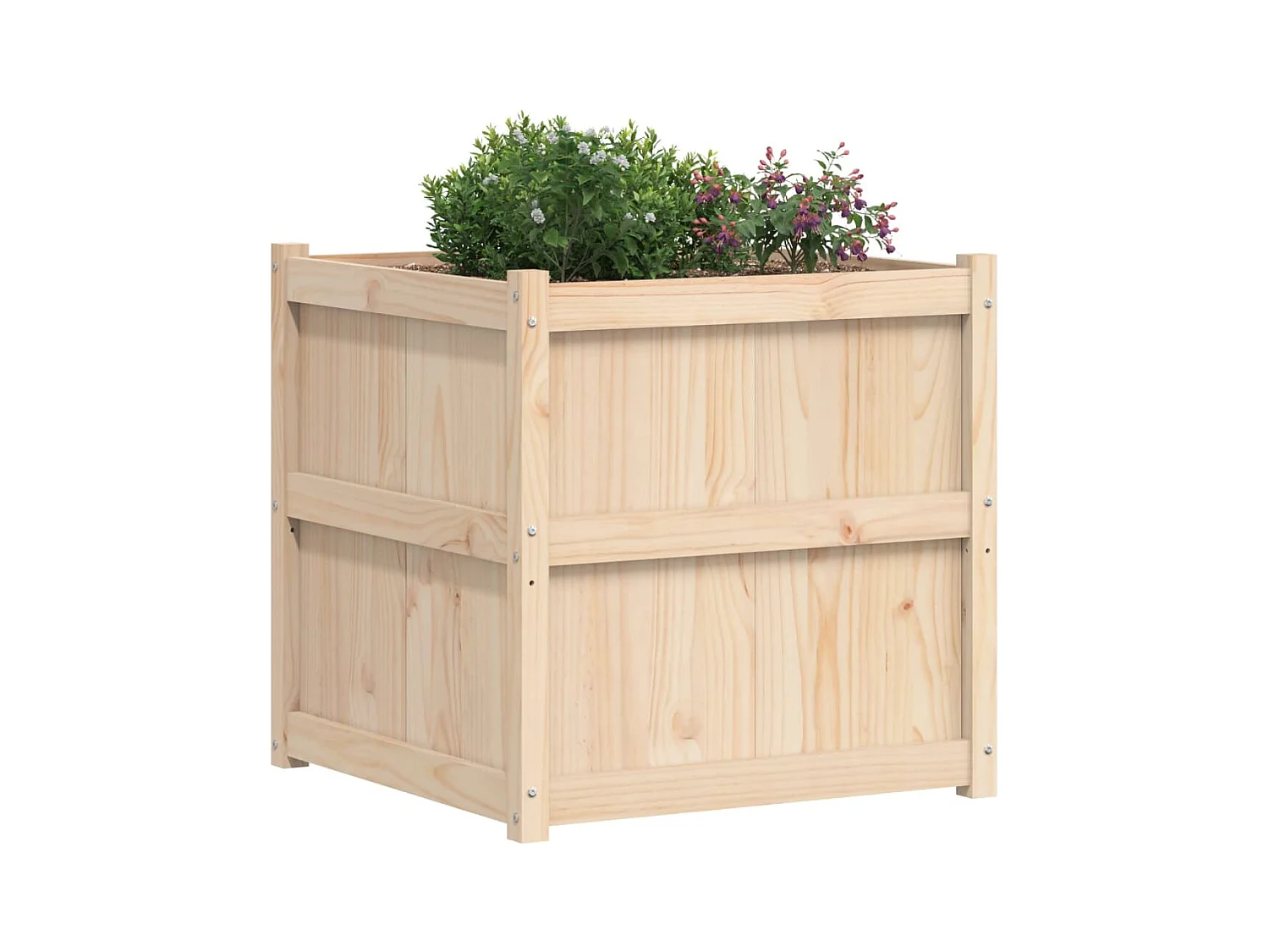 Buitenbloembak 70x70x70 cm massief grenenhout