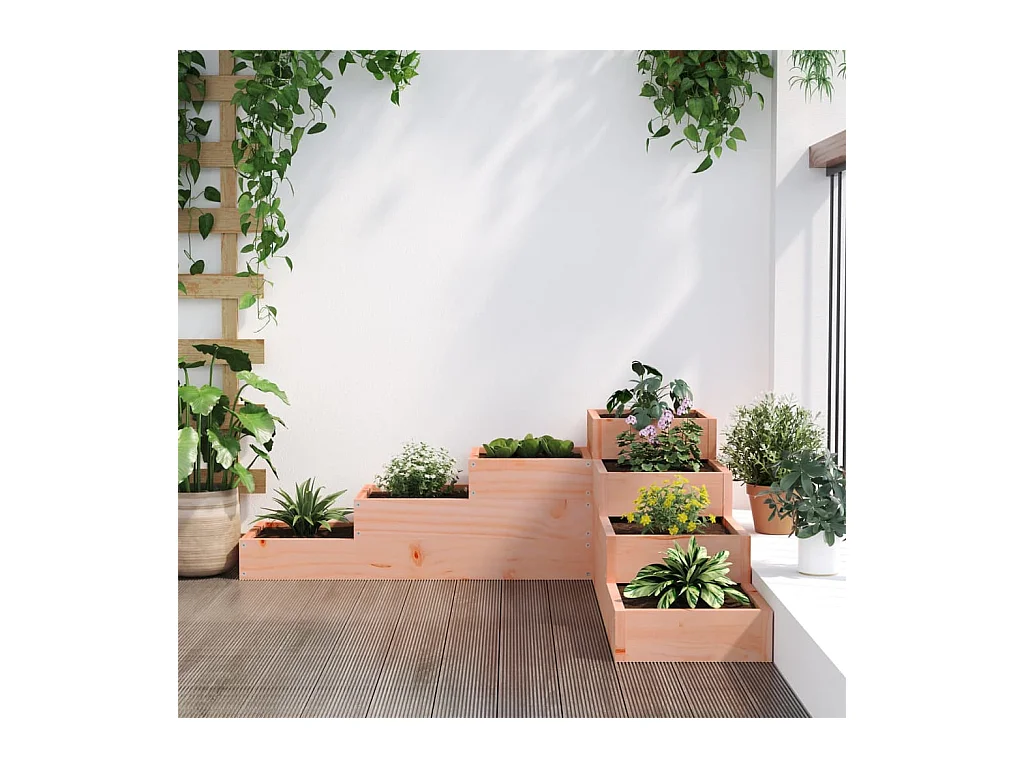 Jardinière 4 niveaux 106x104,5x36 cm bois de douglas massif