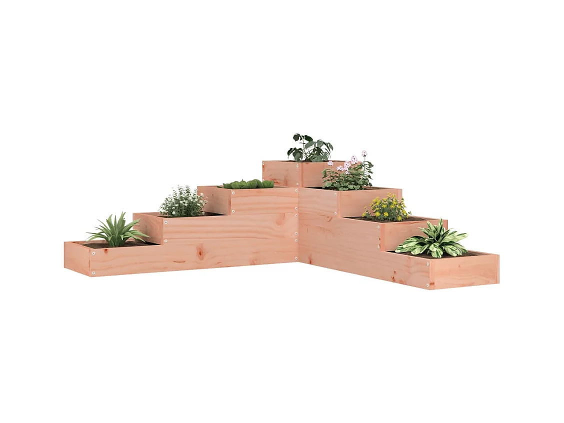 Fioriera a 4 ripiani 106x104,5x36 cm in legno massello di abete Douglas