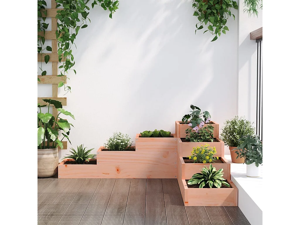 Jardinière 4 niveaux 106x104,5x36 cm bois de douglas massif