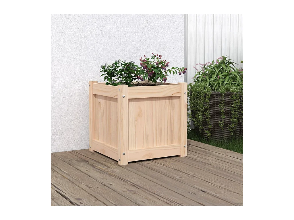 Jardinière 40x40x40 cm bois de pin massif