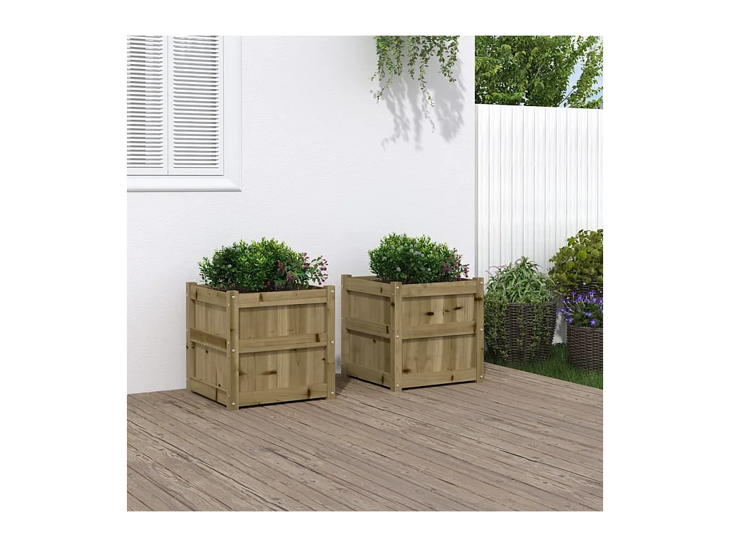 Jardinières 2 pcs bois de pin imprégné