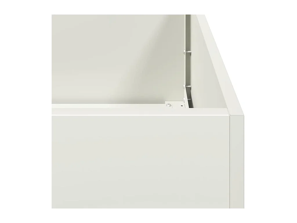 Jardinière blanc 200x40x40 cm acier laminé à froid