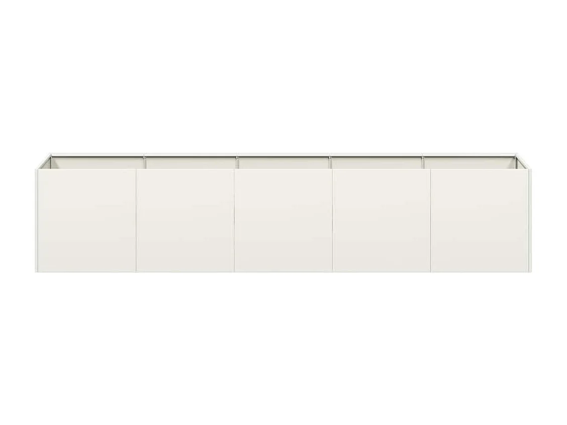 Jardinière blanc 200x40x40 cm acier laminé à froid