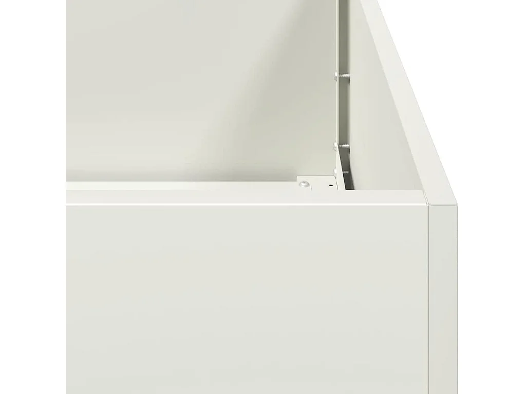 Jardinière blanc 200x40x40 cm acier laminé à froid