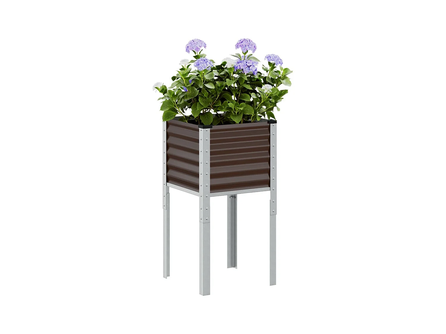Jardinière marron 45x45x88 cm acier