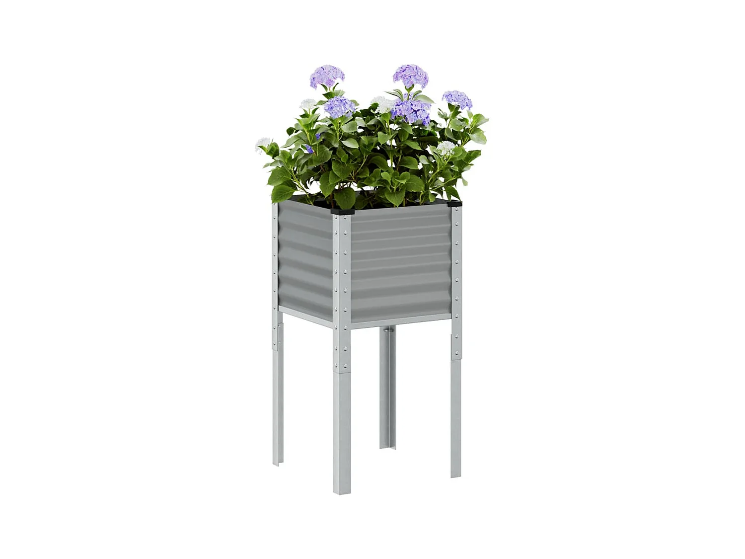 Grauer Pflanzkübel 45x45x88 cm Stahl