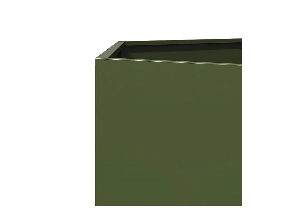 Olijfgroene zeshoekige plantenbak 104x90x45 cm staal