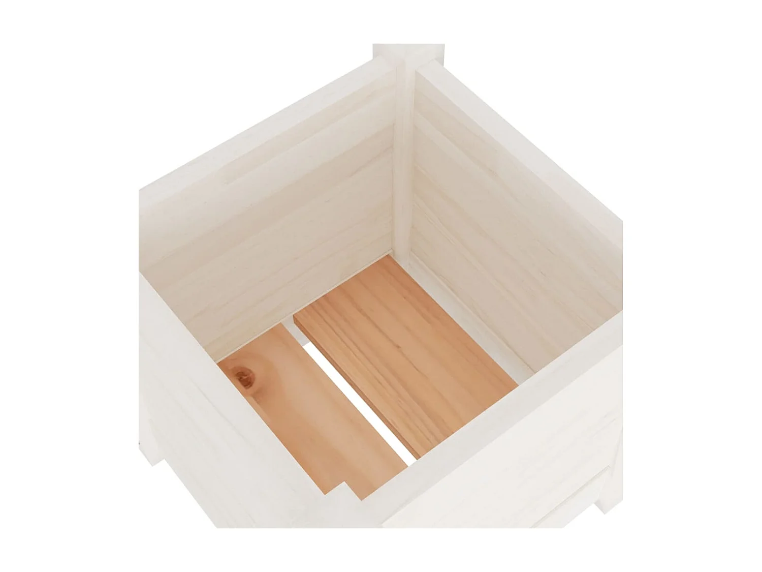 Jardinière d'extérieur Blanc 31x31x31 cm Bois de pin massif