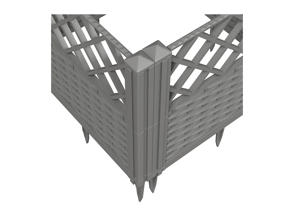 Bloembak met palen lichtgrijs 123,5x43,5x43,5 cm PP