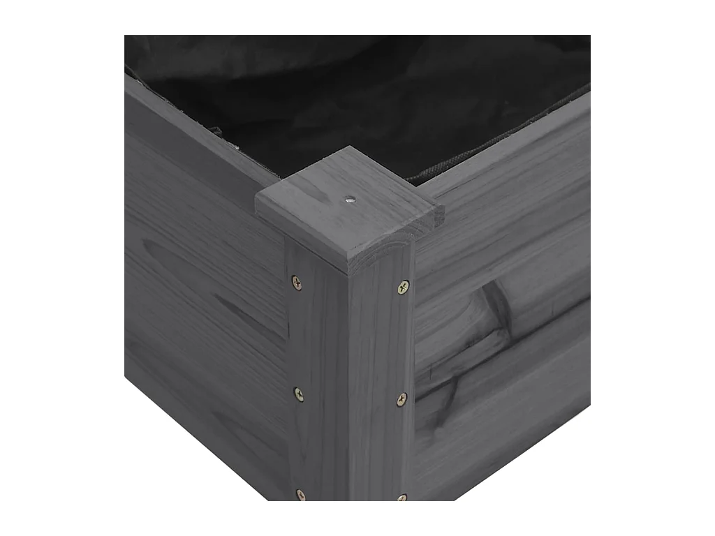Jardinière avec doublure gris 161x45x76 cm bois massif de sapin
