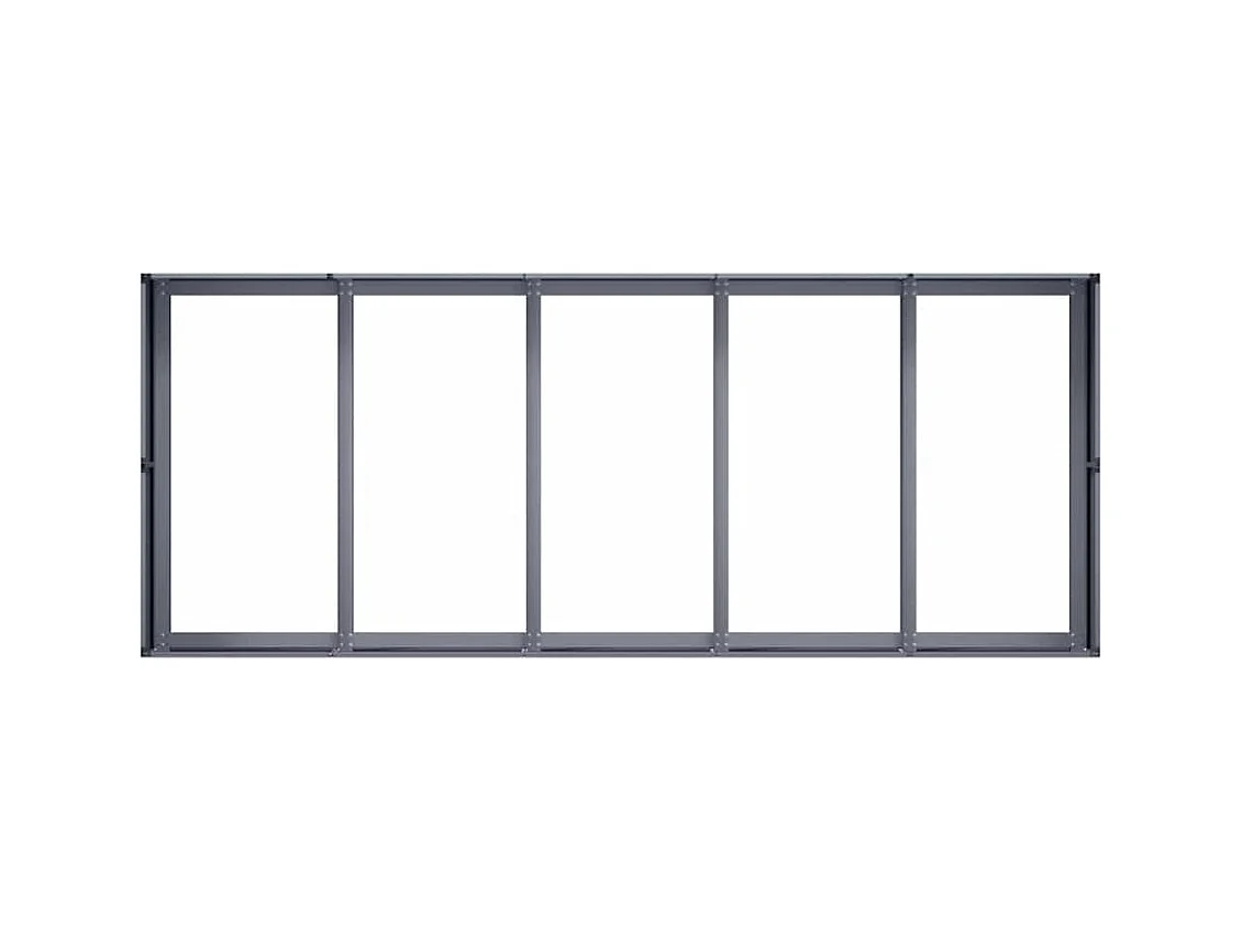 Jardinière anthracite 200x80x40 cm acier