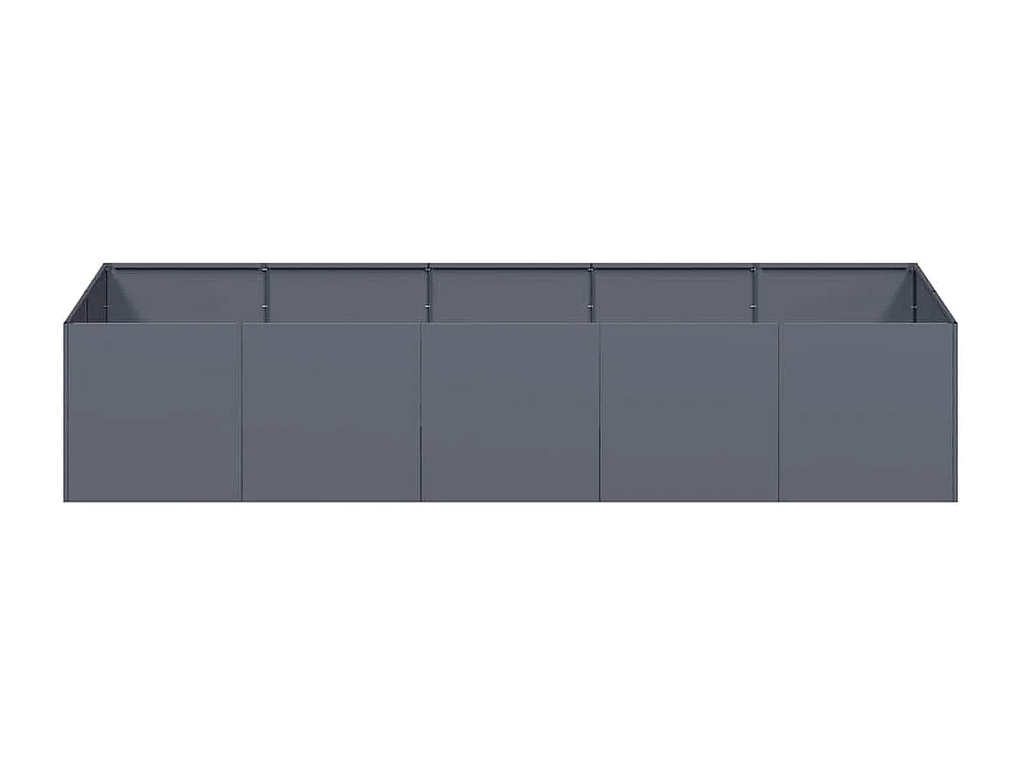 Jardinière anthracite 200x80x40 cm acier