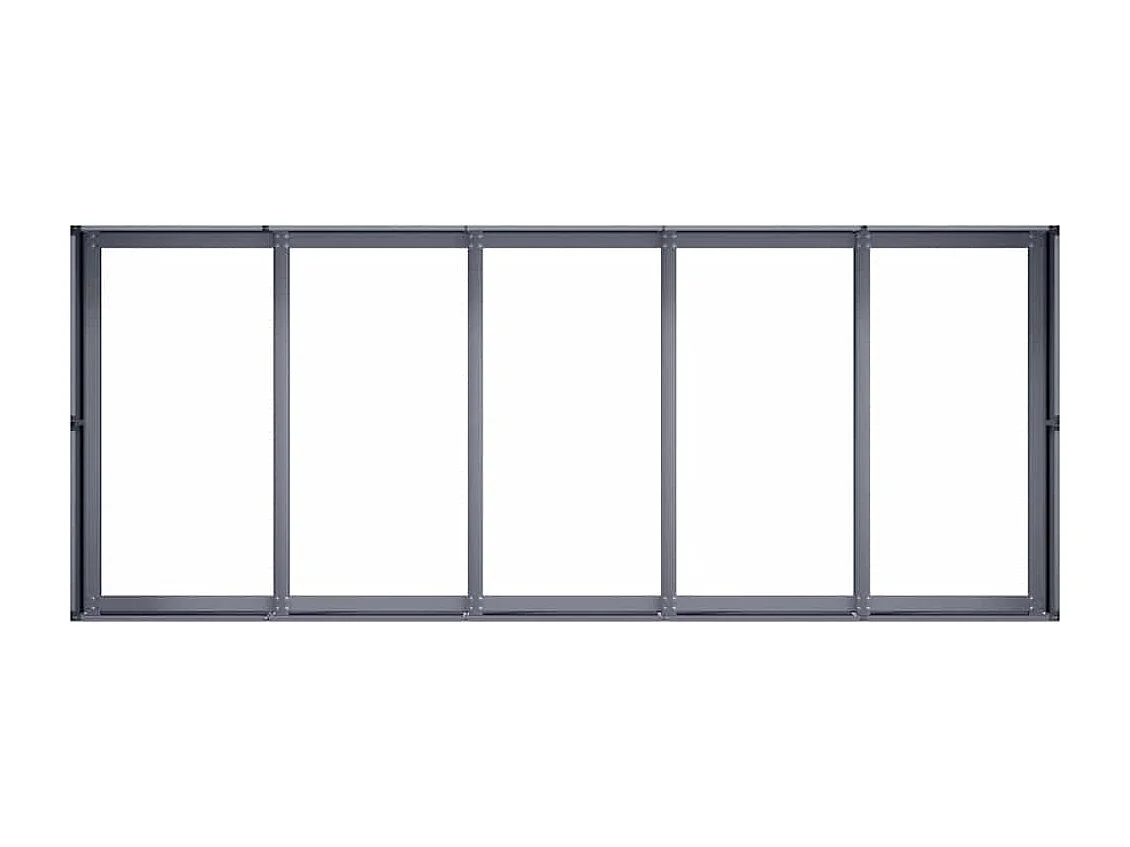 Jardinière anthracite 200x80x40 cm acier