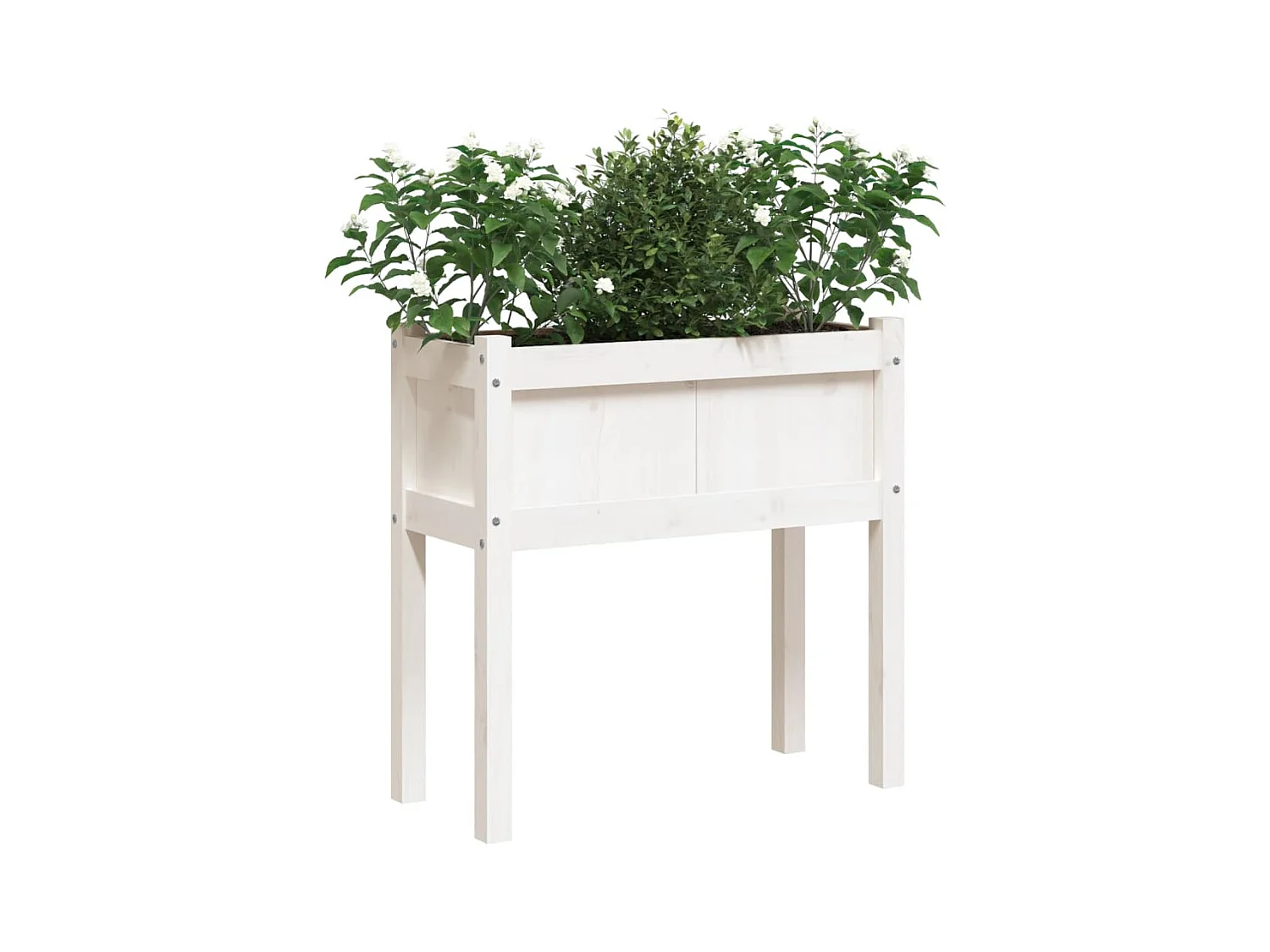 Jardinières avec pieds blanc 70x31x70 cm bois de pin massif