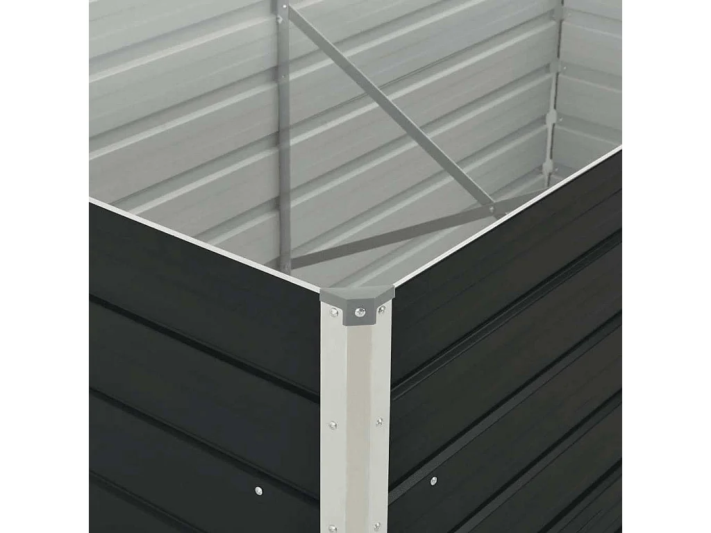 Jardinière surélevée Anthracite 160x80x77 cm Acier galvanisé