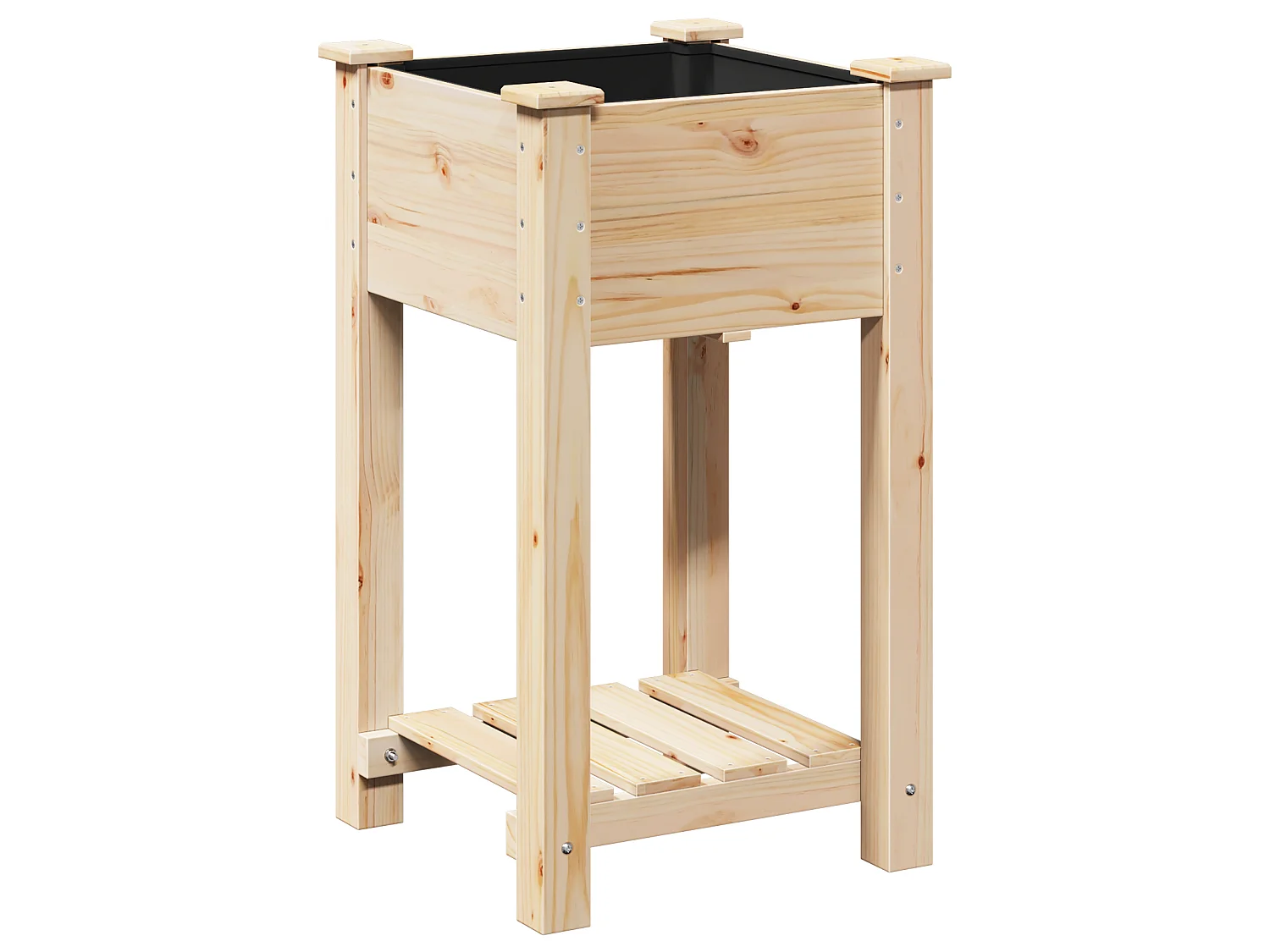 Plantenbak met plank 45x45x76 cm van massief dennenhout