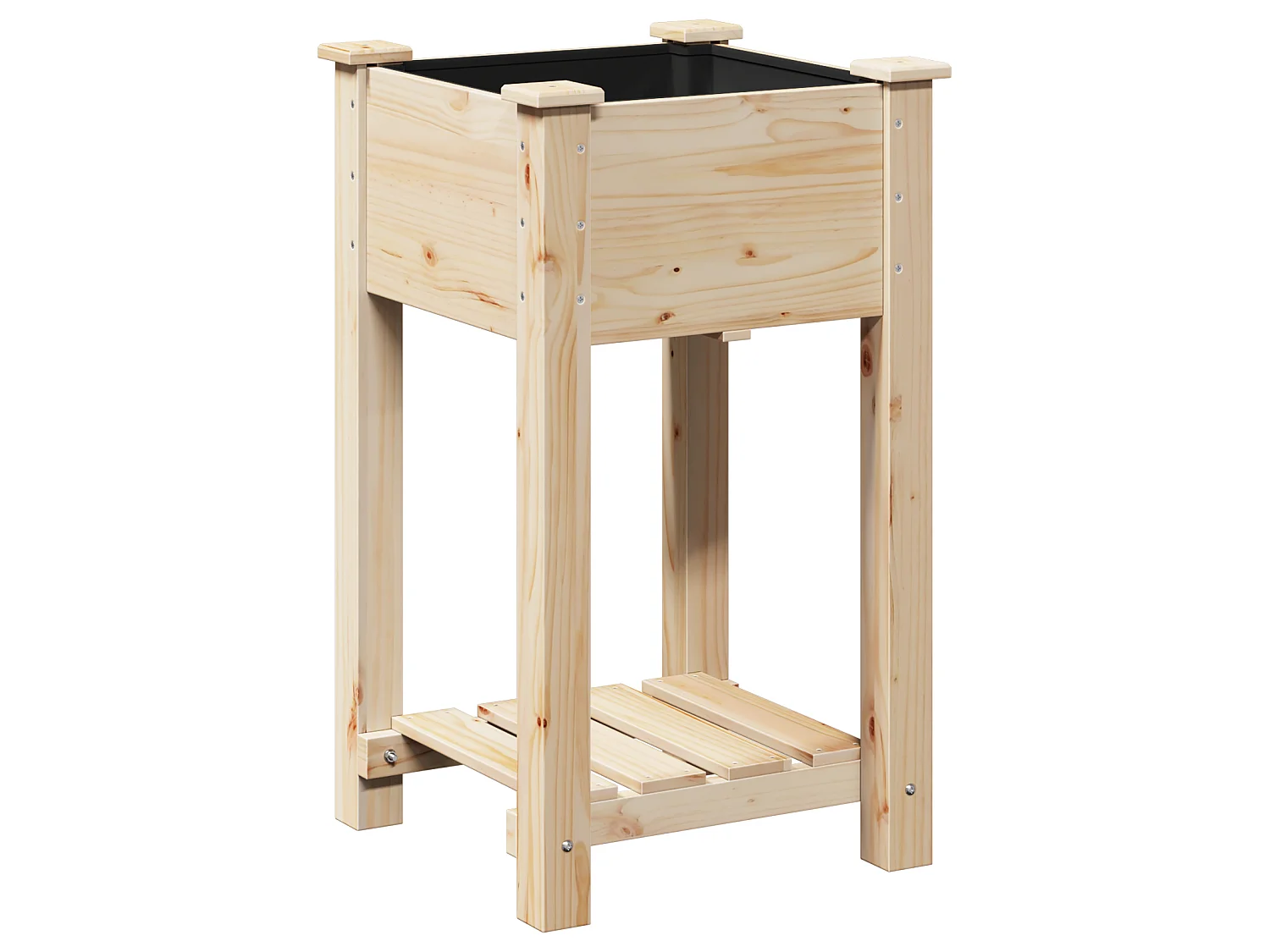 Plantenbak met plank 45x45x76 cm van massief dennenhout