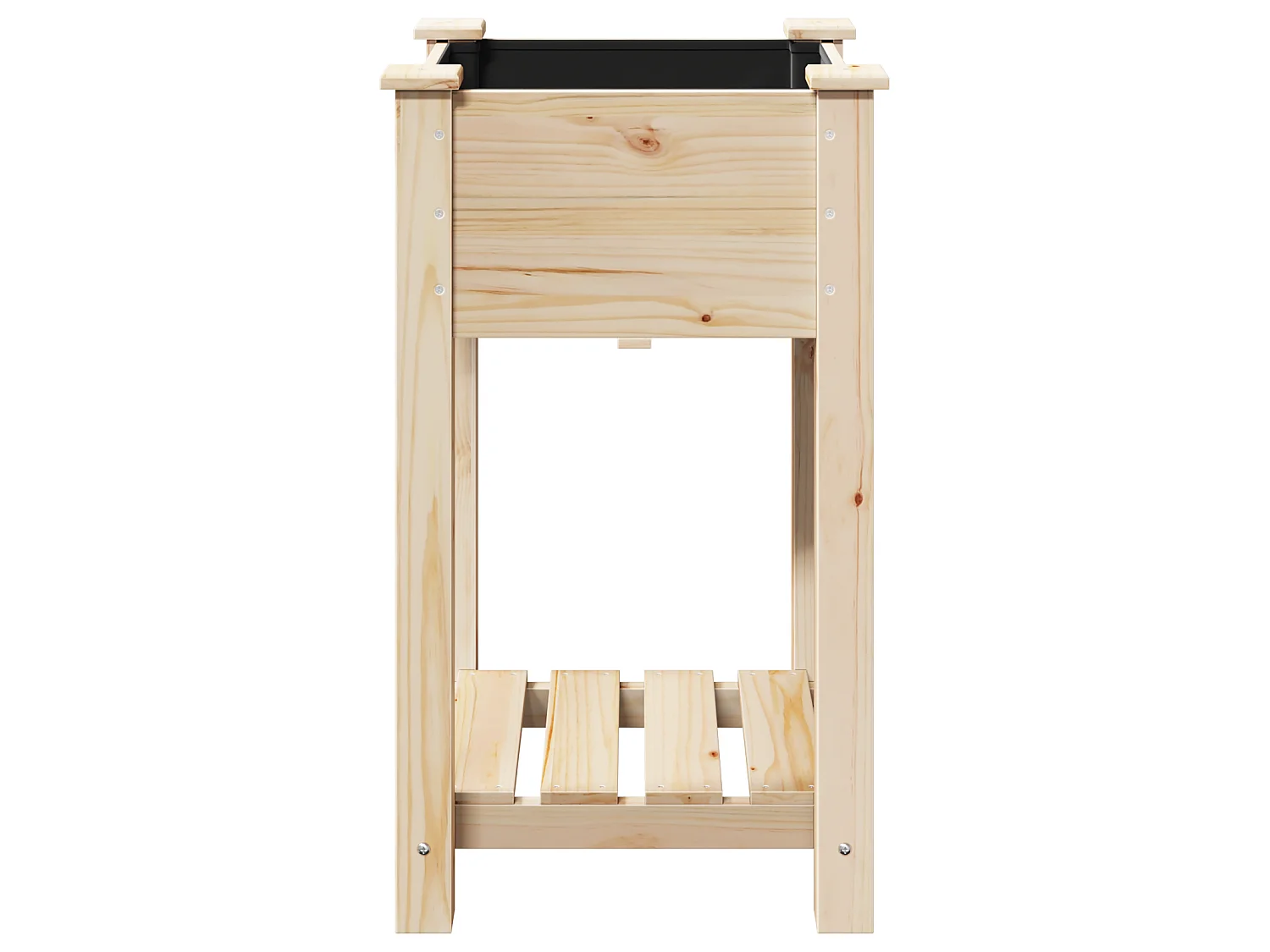 Jardinière avec étagère 45x45x76 cm en bois massif de sapin