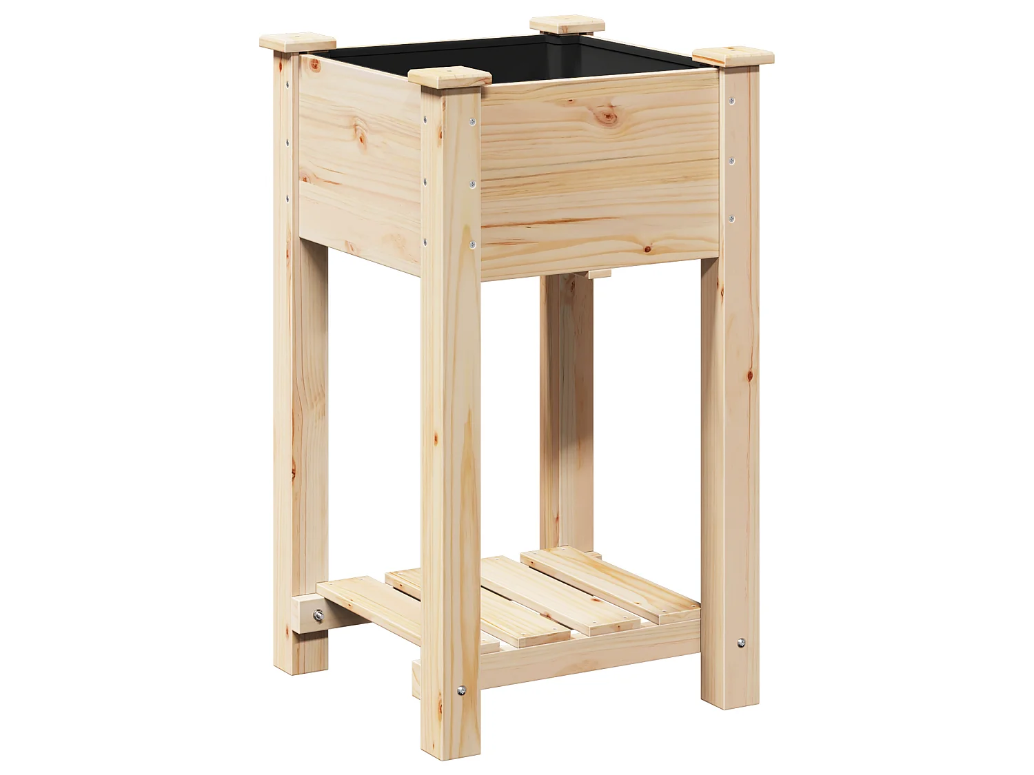 Plantenbak met plank 45x45x76 cm van massief dennenhout