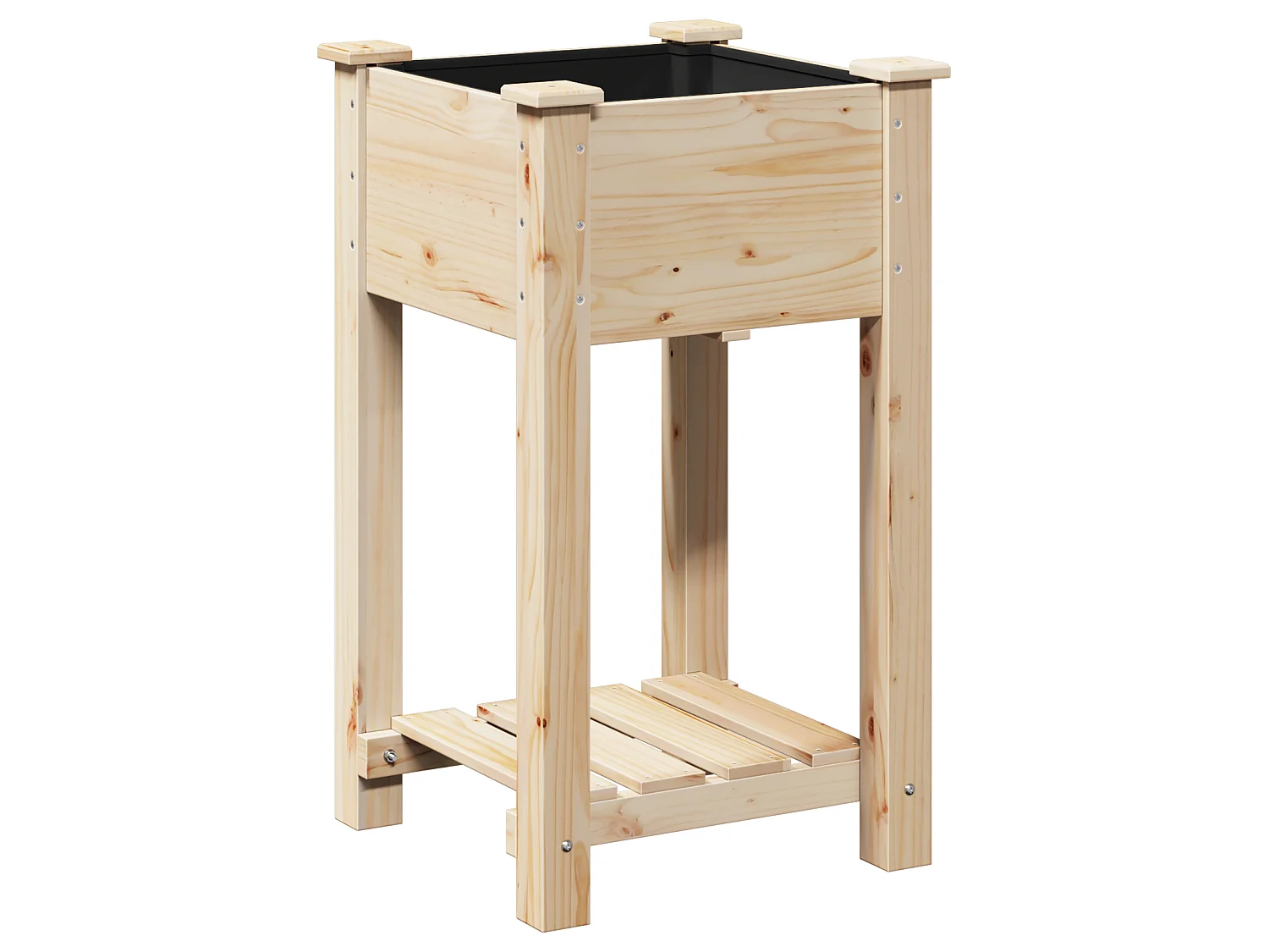 Plantenbak met plank 45x45x76 cm van massief dennenhout