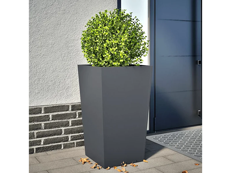 Antraciet plantenbak 45x45x75 cm staal