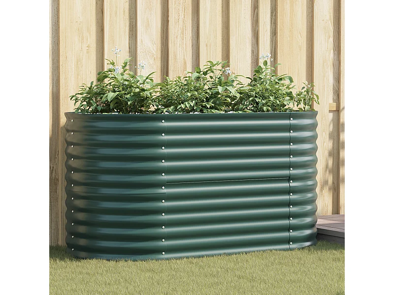 Jardinière Élevée Verte 160x80x81 cm Acier Galvanisé