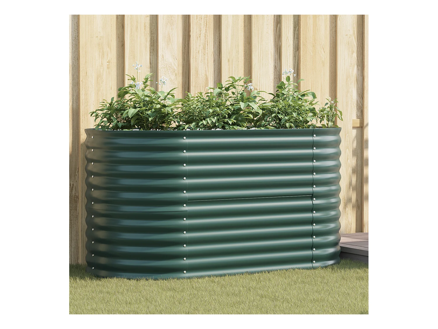 Jardinière Élevée Verte 160x80x81 cm Acier Galvanisé