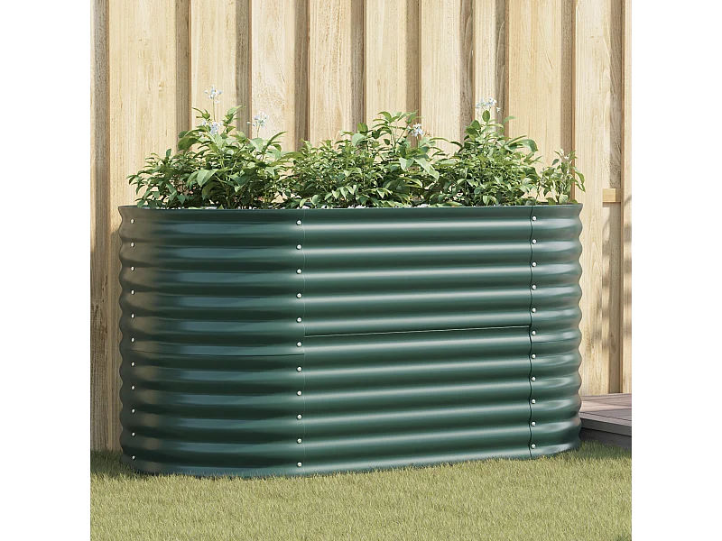 Jardinière Élevée Verte 160x80x81 cm Acier Galvanisé