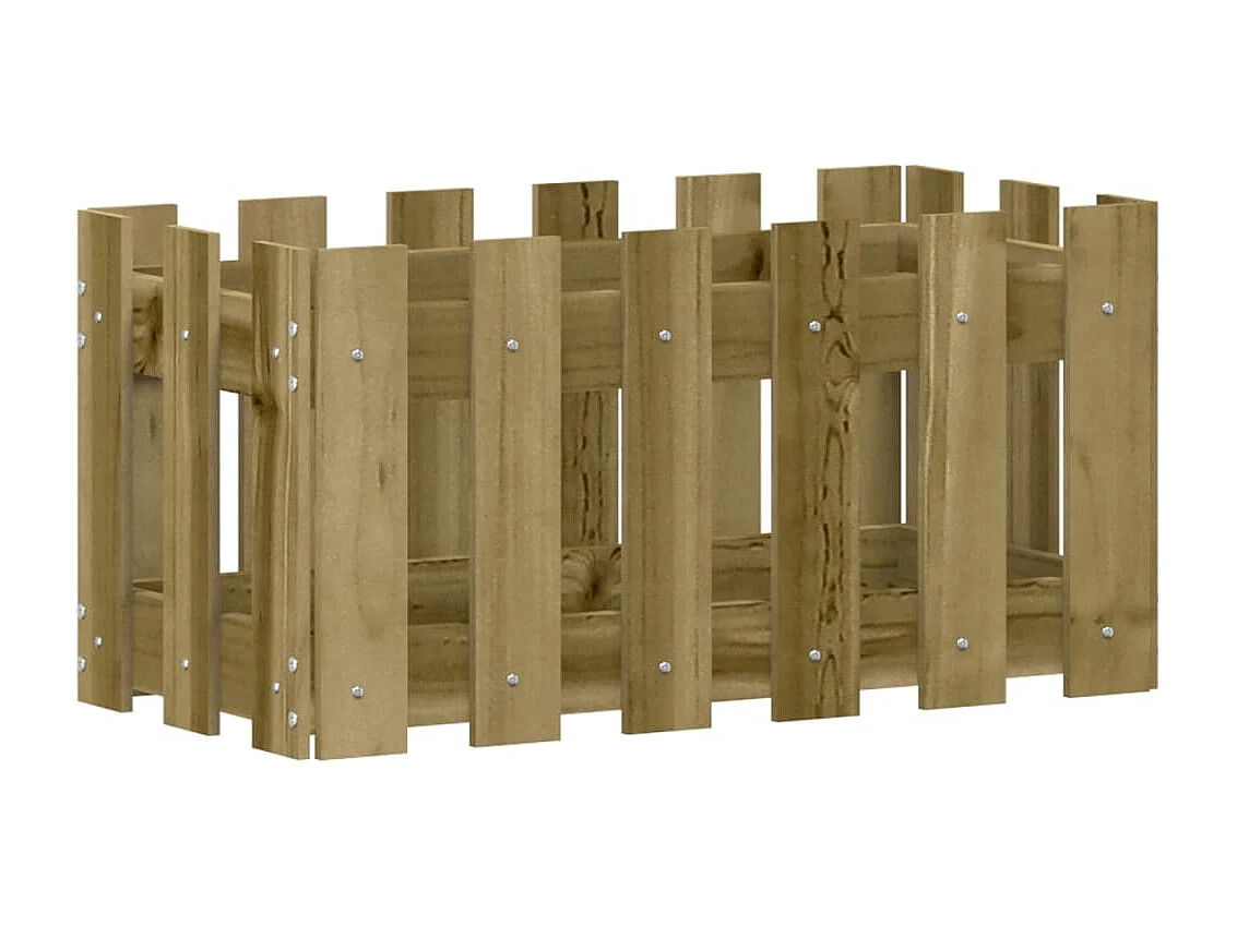 Jardinière avec design de clôture 60x30x30 cm pin imprégné