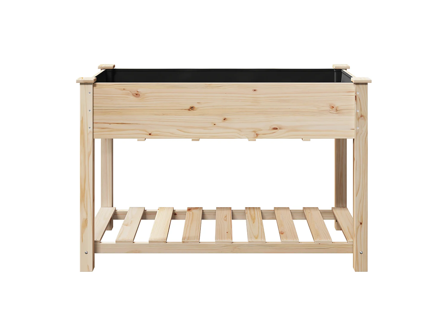 Jardinière avec étagère 115x59x76 cm en bois massif de sapin