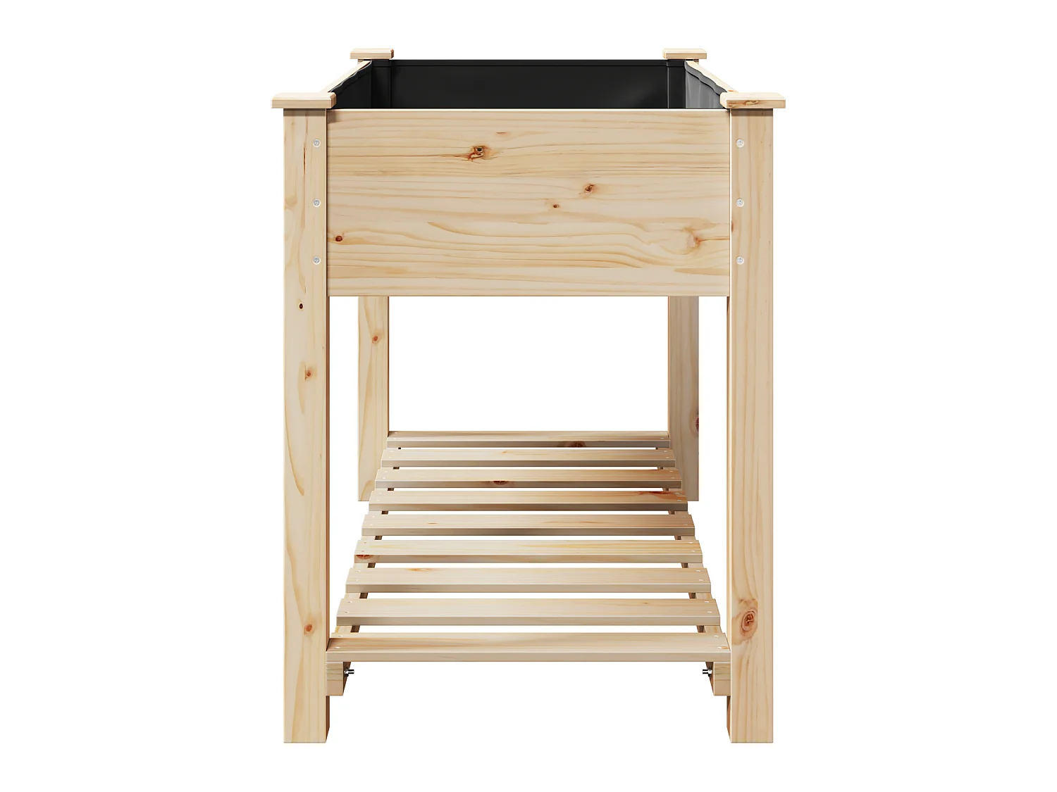 Jardinière avec étagère 115x59x76 cm en bois massif de sapin