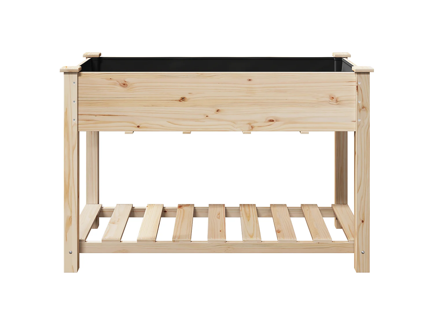 Jardinière avec étagère 115x59x76 cm en bois massif de sapin