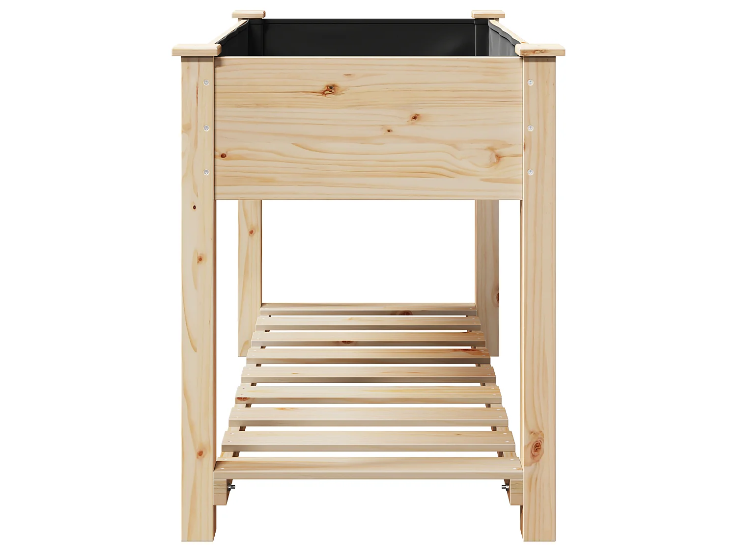 Jardinière avec étagère 115x59x76 cm en bois massif de sapin