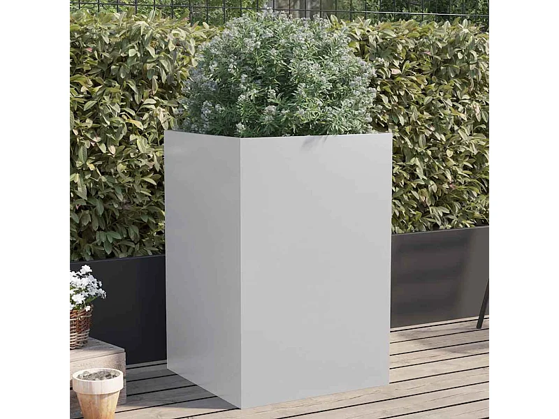 Fioriera argento 52x48x75 cm in acciaio zincato