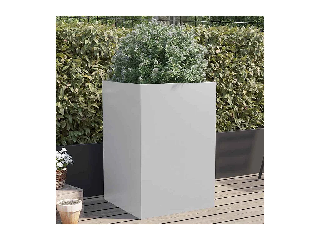 Jardinière argenté 52x48x75 cm acier galvanisé
