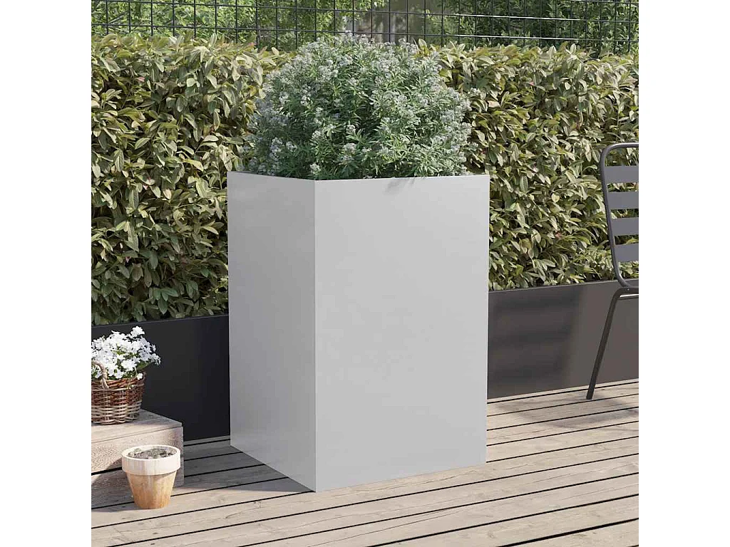 Fioriera argento 52x48x75 cm in acciaio zincato